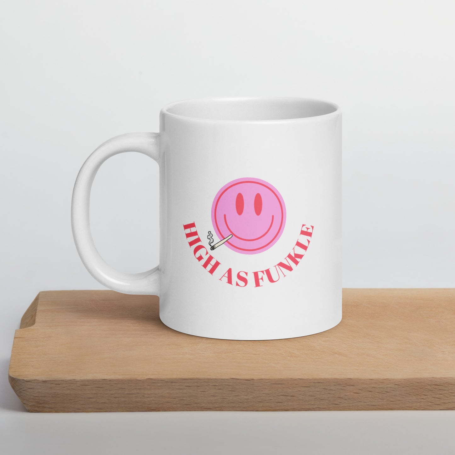 White glossy mug